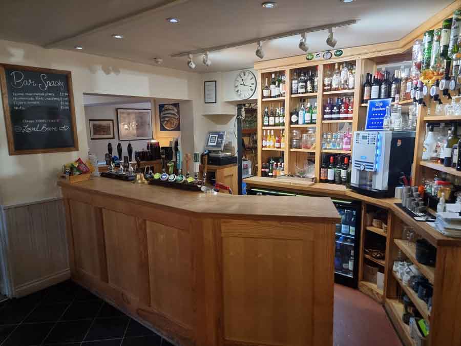 The new bar completes the light and airy contemporary look throughout the Kings Arms East Stour Dorset