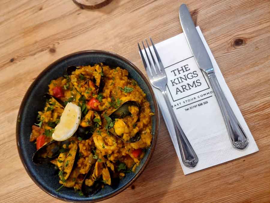 Summer paella at the Kings Arms East Stour